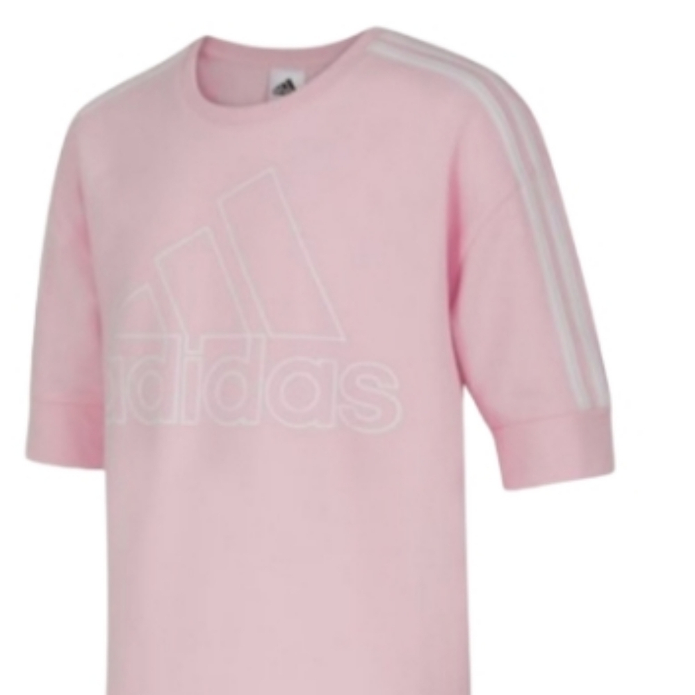NEW! ADIDAS Girl's Cotton Short Sleeve T-shirt Dress Medium. - Picture 2 of 4